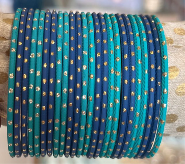 Blue Combination Bangles in 2.6