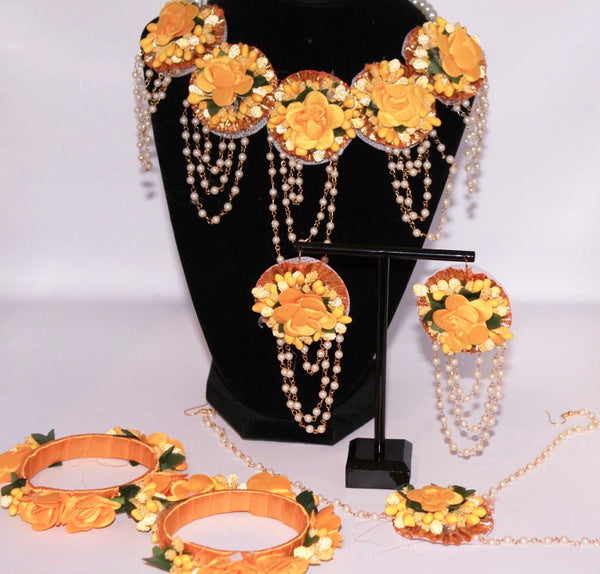 Yellow Floral Jewellery Set