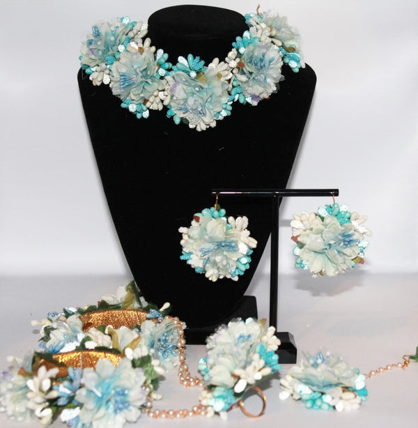 Baby Blue Floral Jewellery Set