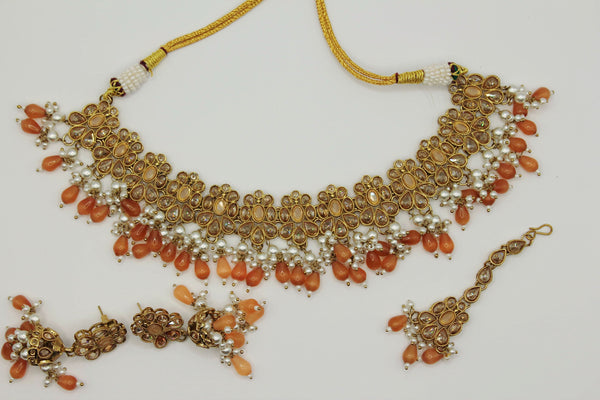 K A S H V I - Orange Necklace Set