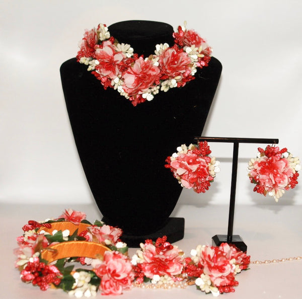 Dark Pink Floral Jewellery Set